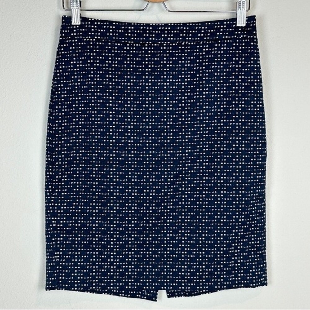 J. Crew Factory Navy Printed Pencil Skirt 2